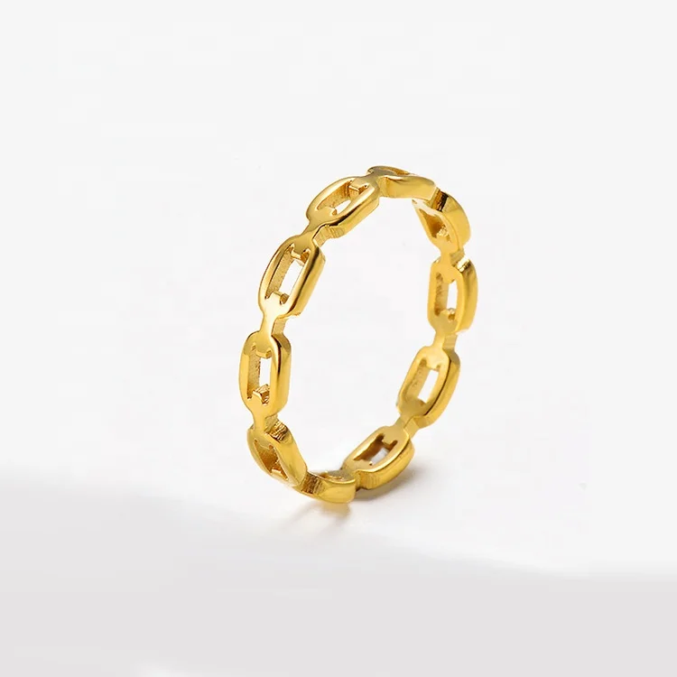 High quality simple women jewelry blanks vintage stainless steel ring gold