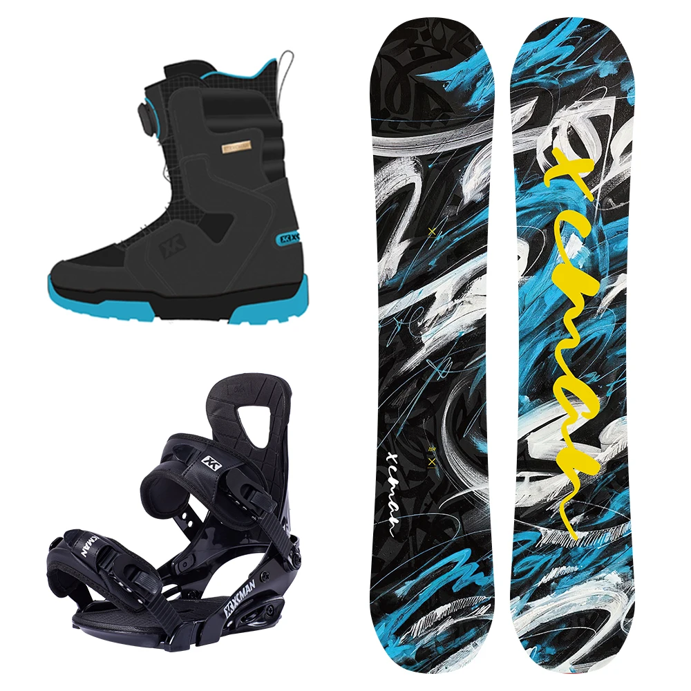 Competition Carbon fiber Snowboard Set with Bindings Boots All Mountain