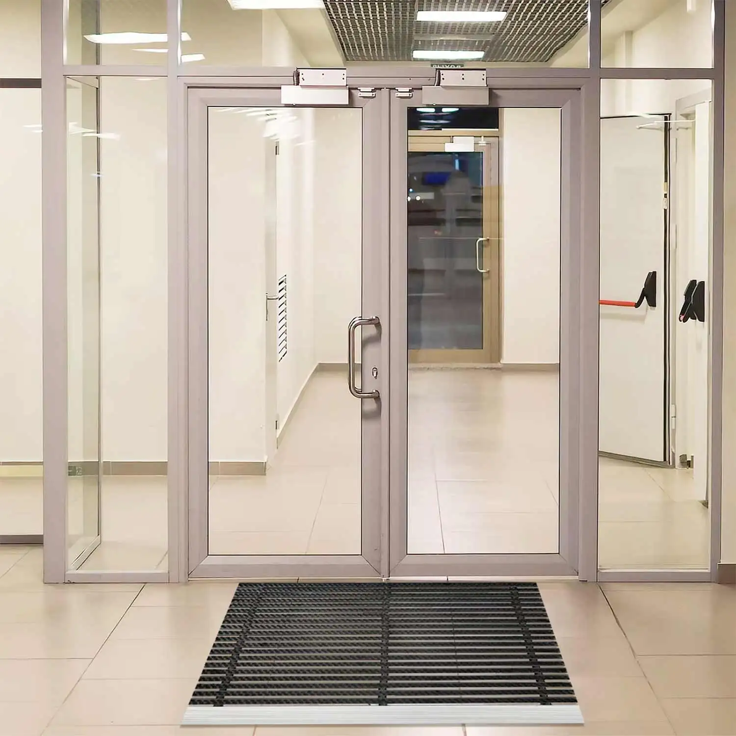 Hot selling commercial customised Supermarket Rubber brush stripes Plastic Steel entrance indoor outdoor welcome door mats