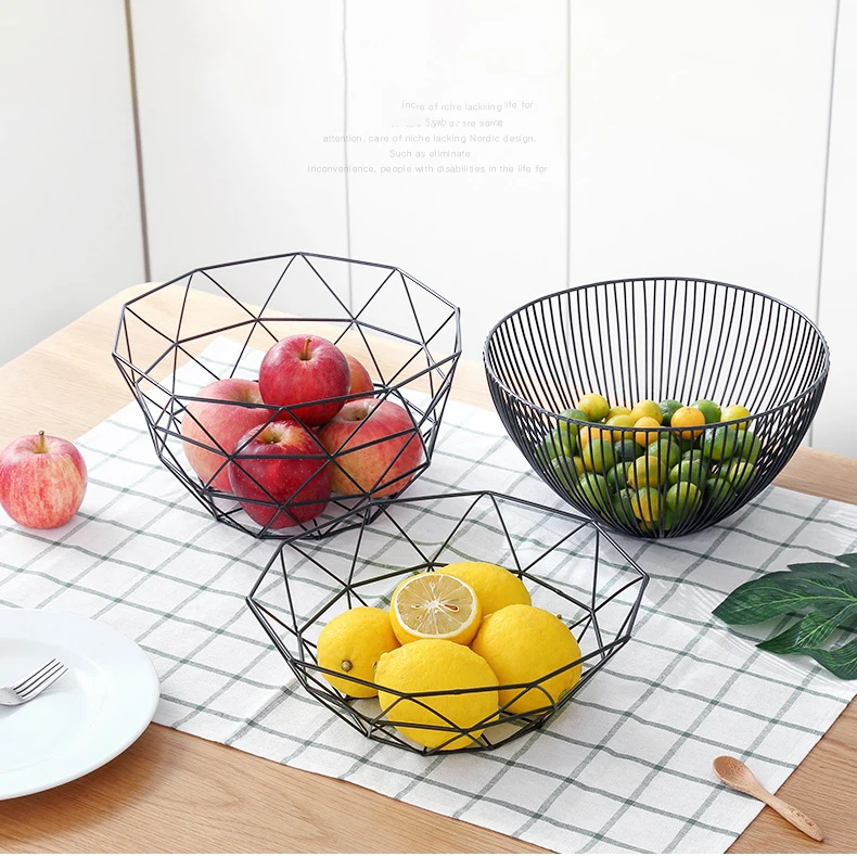 
Hot selling Wire Storage Baskets Multifunction 26X26CM Metal Iron Fruit Basket 