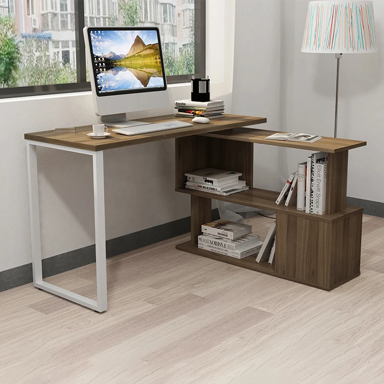 360 Rotary Modern Metal Leg Study Table Steel Wood Computer Desk with Price