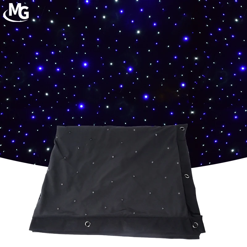 Custom Size LED Star Curtain Twinkling Blue White Light Backdrop For Wedding Events Backdrop
