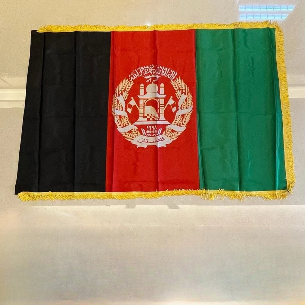 Stock kurdistan flag multi-size good fabric afghan flag Afghanistan flag color ding beard yellow Taliban