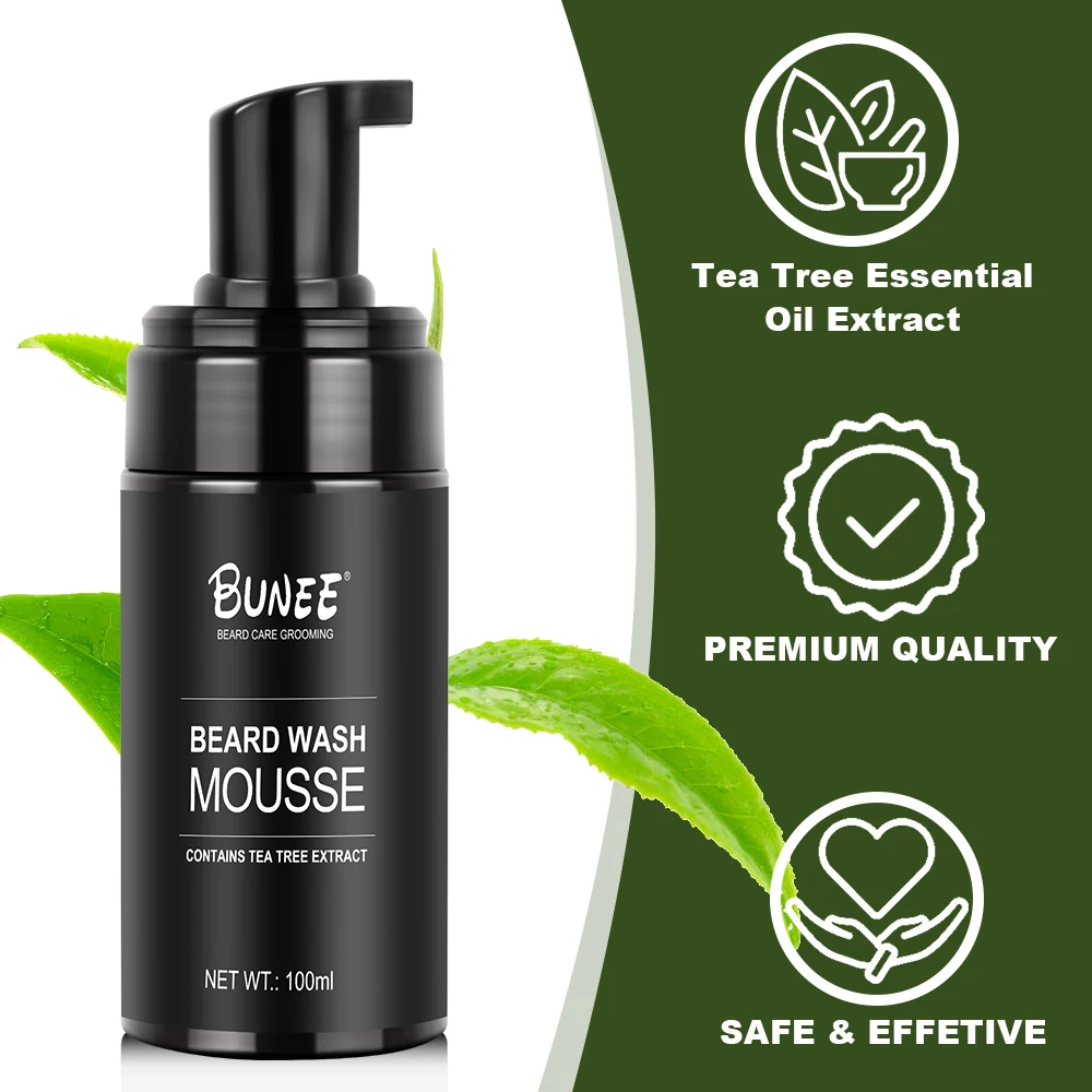 BUNEE Barber men grooming Citrus Mint Cooling face beard wash shampoo foam for private brand
