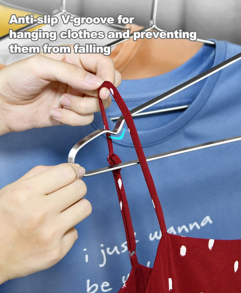 Premium Matte Gold Stainless Steels Coat Hangers Metal Shirt Dress Hanger Metal Clothes Rack for Jacket Trouser Pant Slack