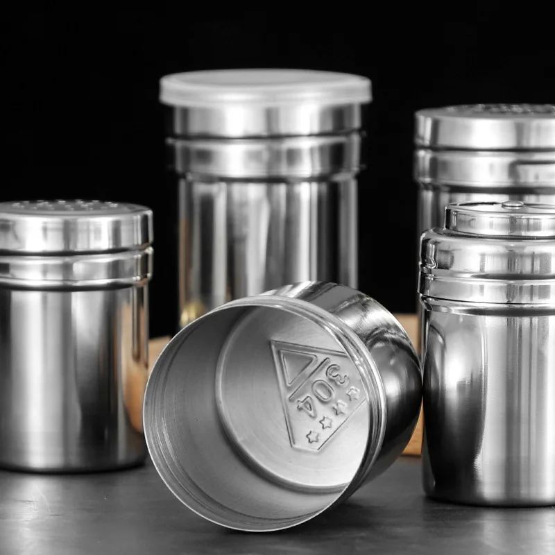Stainless Steel Powdered Sugar Shaker Fine Mesh Cocoa Flour Coffee Sifter for Cinnamon Flour Salt Pepper
