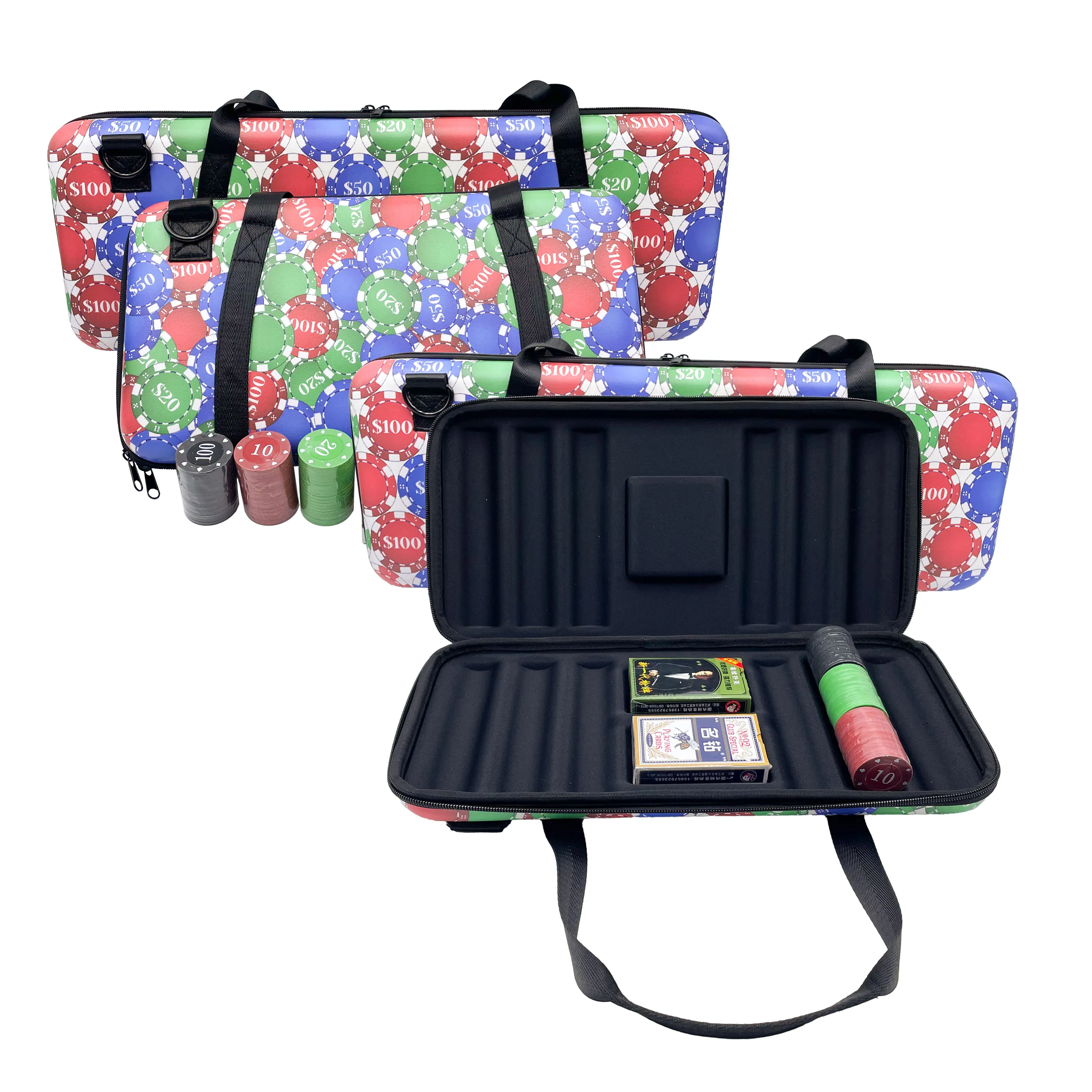 Factory custom chip Poker Bag EVA Box eva Chip Bag Portable Zip Entertainment Kit