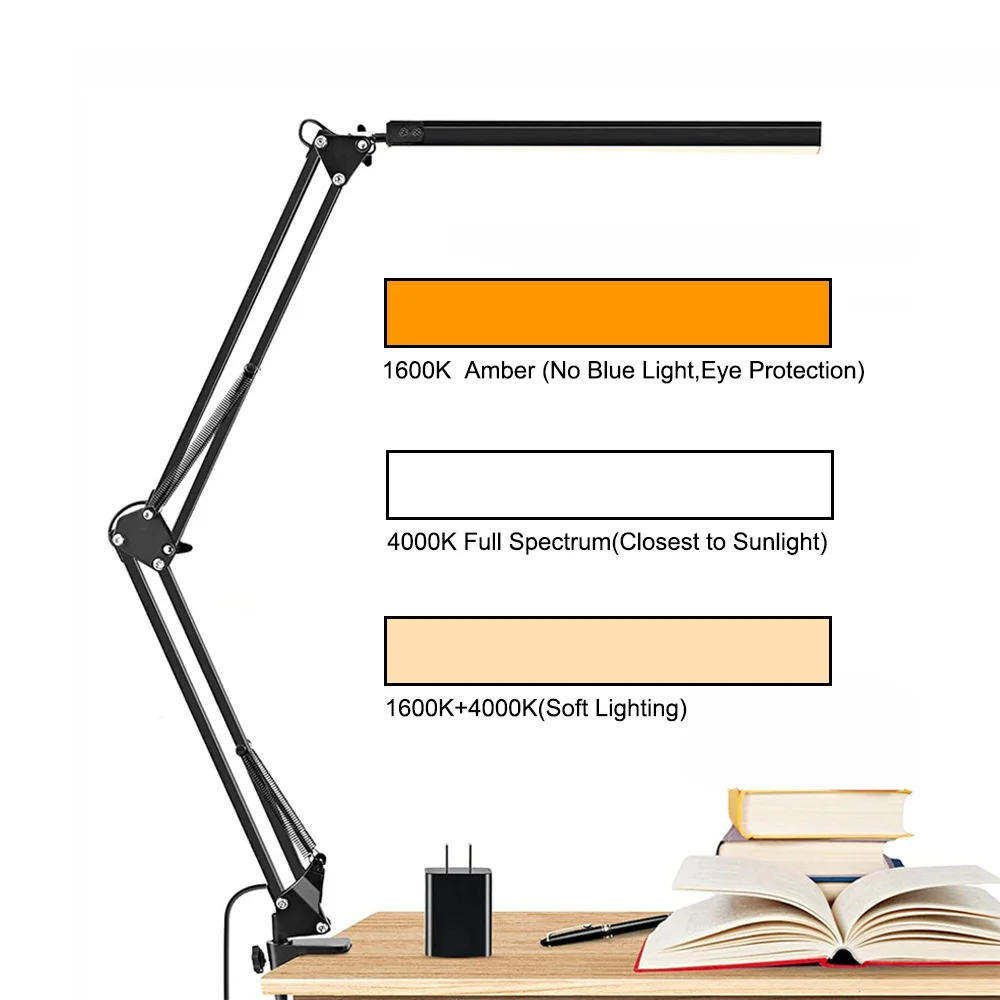 High quality Long arm 360 degree 12W Eye protection folding USB led desk lamp for office working studying