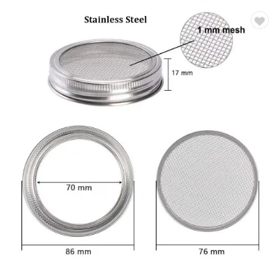 wide-mouth soybean sprout sprouting glass mason jar with Stainless Steel sprout lid & metal stand