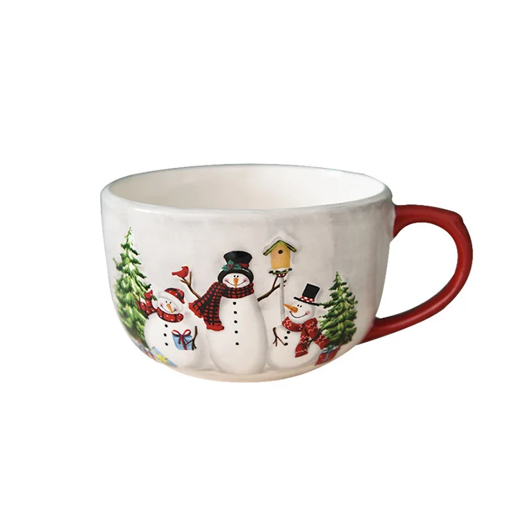 Factory Christmas Coffee Cups Ceramic Santa Mug Porcelain Christmas Cup Luxury Cups