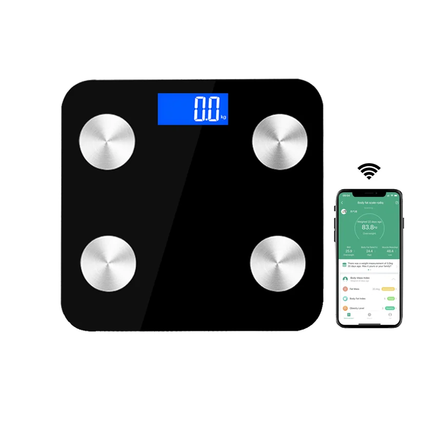 IOS & Android Loss Tracking App Composition Monitor digital Smart Bathroom Body Blue tooth Fat Scale