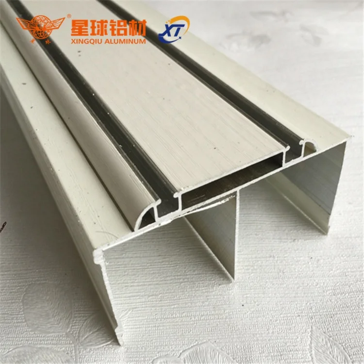 XingQiu OEM factory aluminium profile wardrobe sliding door customized aluminum rail for sliding door wardrobe with high quality