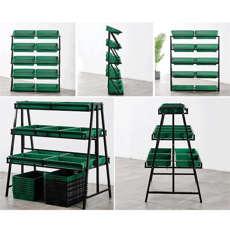Meicheng Vegetable and Fruit Display Shelf Multiple Stand for Supermarket Grocery store or Convenience Shop