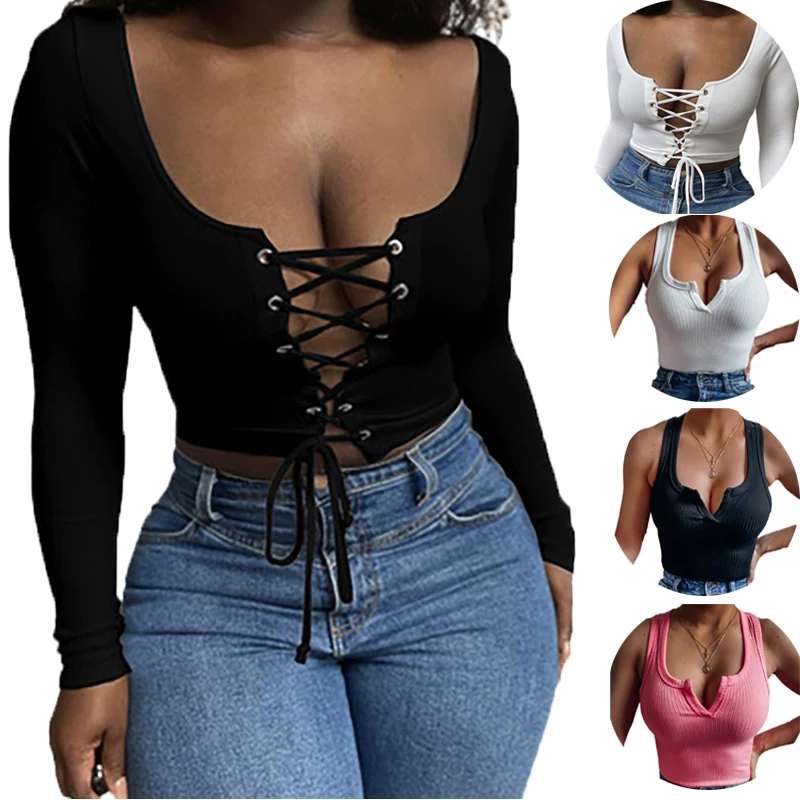 
2021 Fall Wholesale Bulk Bustier Woman Ladies Crop Top Fashionable Women Tank Top 