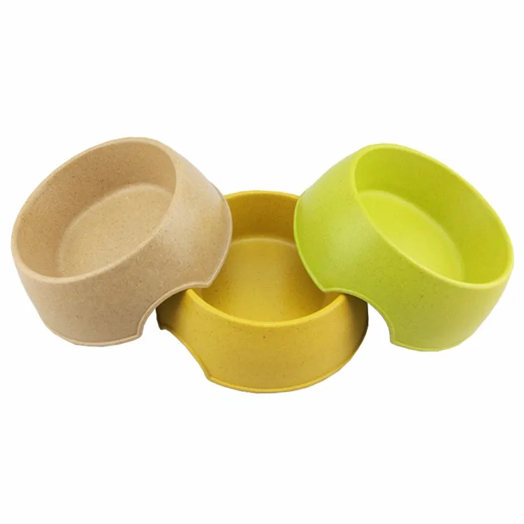 Biodegradable Nature Eco-Friendly Round Bamboo Fiber Bowl for Pets Animals Bamboo Fiber Animal plates