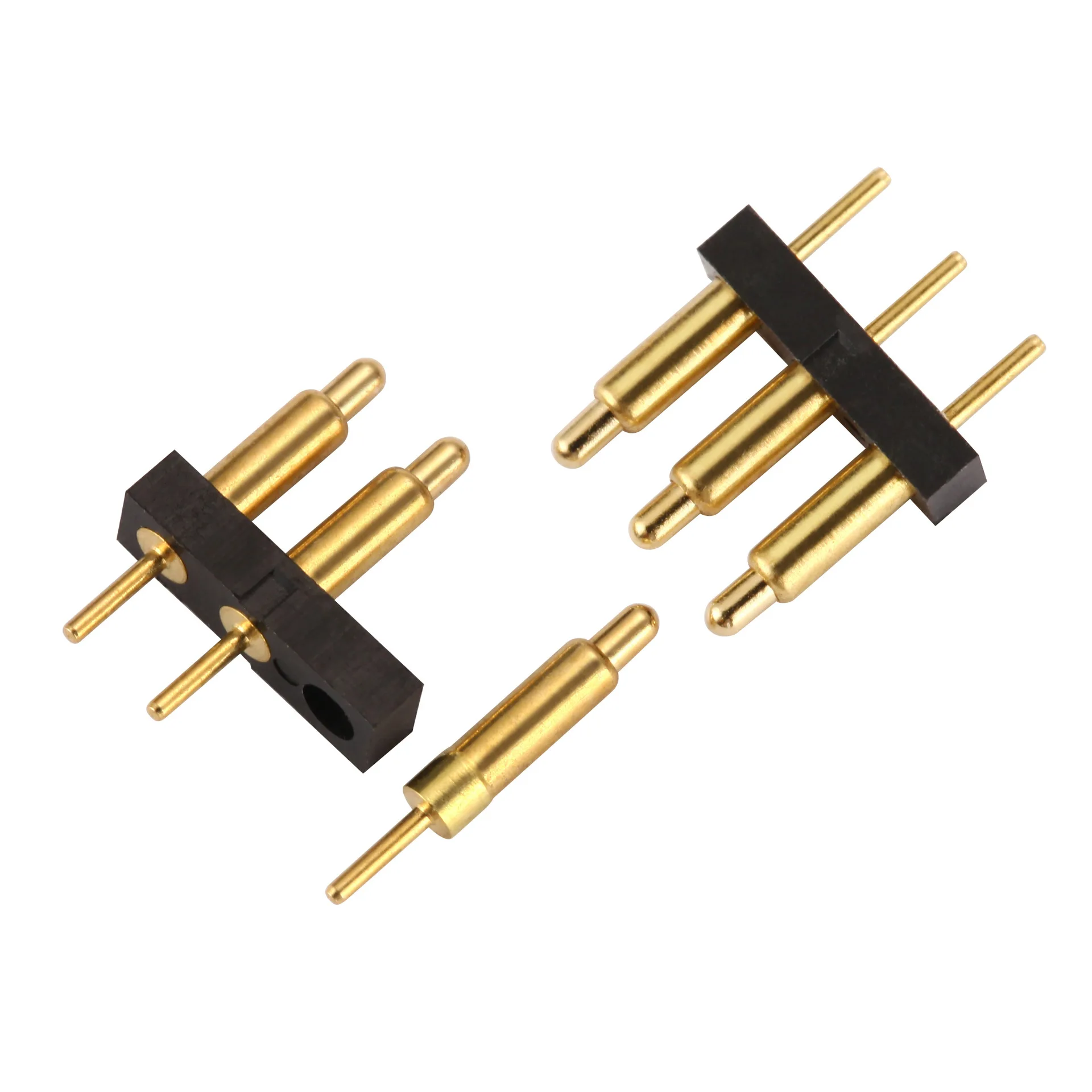 Stock spring pogo pin connector 3Pin gold plated DIP soldering magnetic for