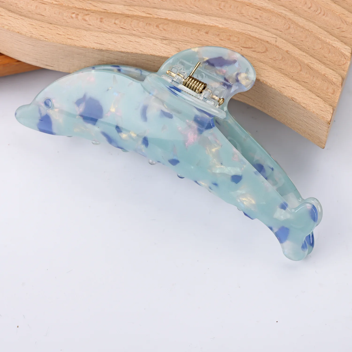 Korea INS acrylic hair accessories fashion design sea cute dolphin hair claw clip coiled hair shark clip for girls