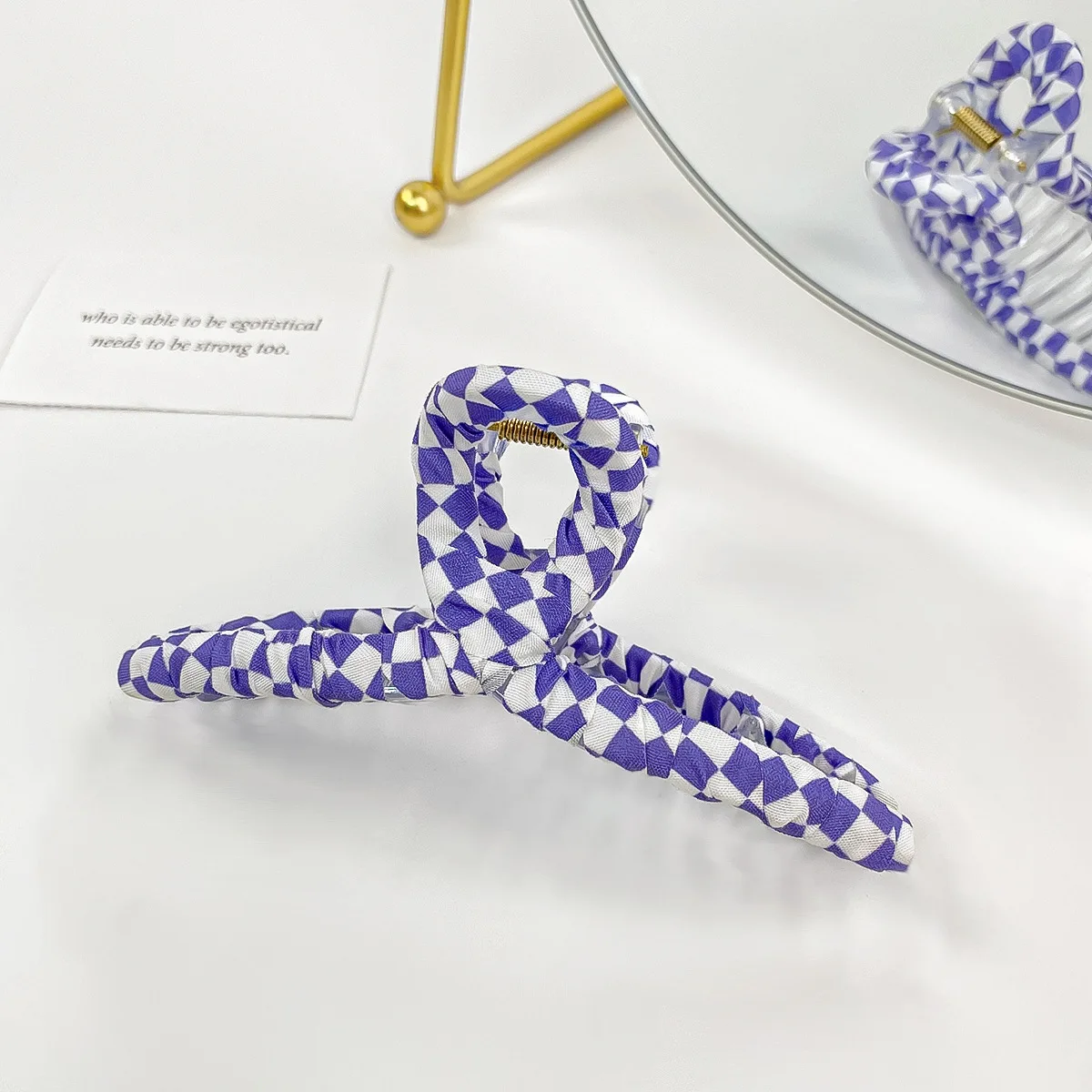 Sweet Purple Hair Clip Fashion Hair Shark Clip Checker Hair Accessories Wholesale