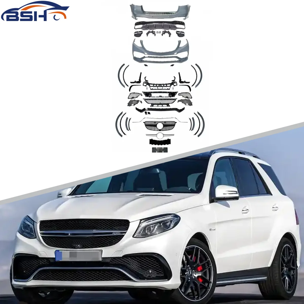 Hot Selling GLE63 AMG Bodykit Auto Parts Body Kit For Mercedes Benz W166 GLE Class Normal For BENZ W166 2015-2019