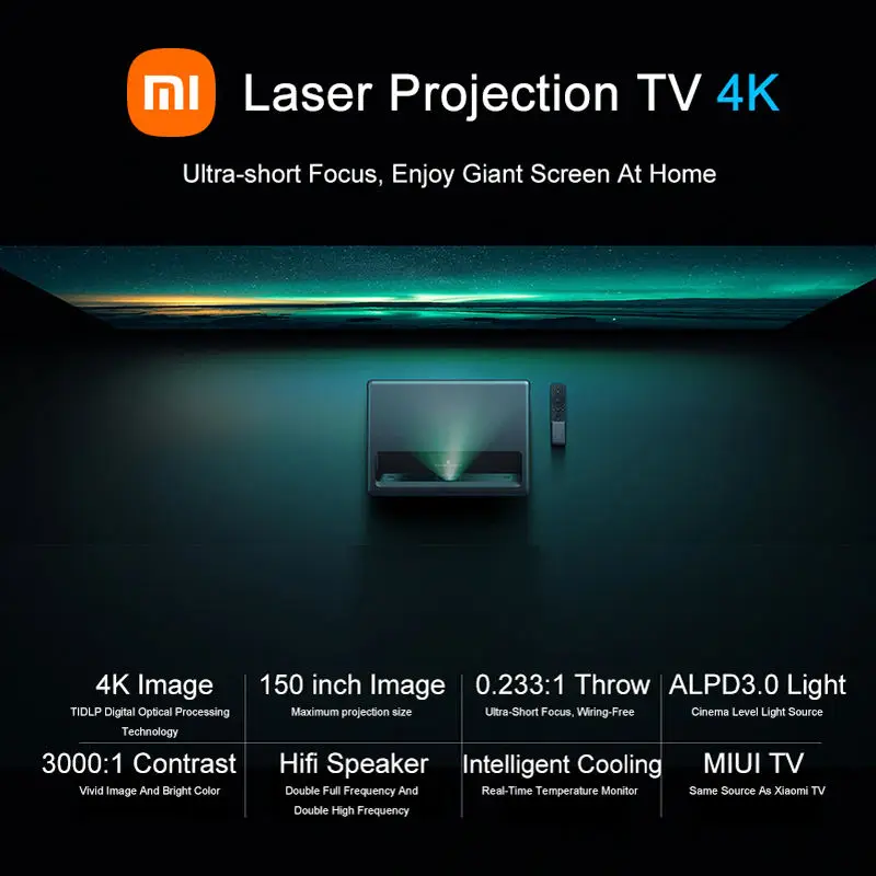 Global version Xaiomi Mijia Laser Projector 4k 150 Inch Home Cinema Short Throw 1s 4k Projector