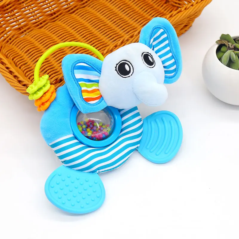 Мягкий мультяшный слон Кот плюшевый мягкий детский ручной звонок кольцо игрушка ручной встряхивание погремушка игрушки с прорезывателем