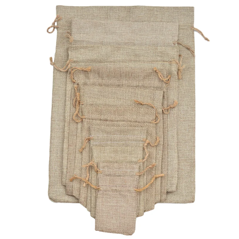 13*18 см маленькие сумки с кулиской логотипом из натуральной мешковины джутовый мешок на шнурке свадебный подарок упаковка для джутовой