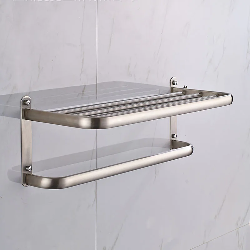 hotel style wall mount stainless steel towel rack towel shelf bathroom rack