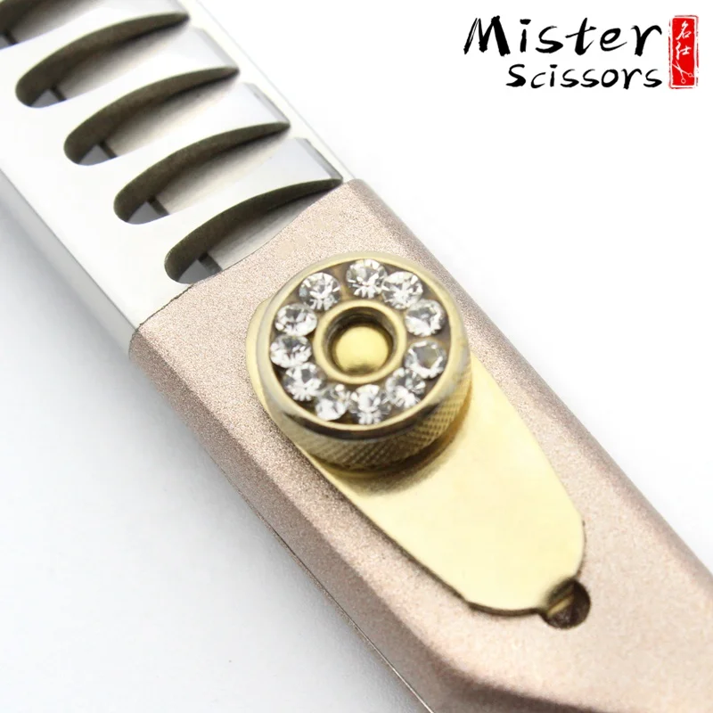 
Rose Gold Professional Pet Grooming Scissors Kit Fishbone Teeth Thinning Scissors 7.0 inch 440C Stainless Steel 