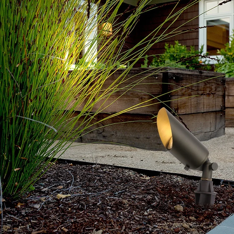 Landscape Lighting Brass Up Light Outdoor Garden Low Voltage MR16 Fixture IP65 Waterproof LED Spot Light For Backyard Decoration