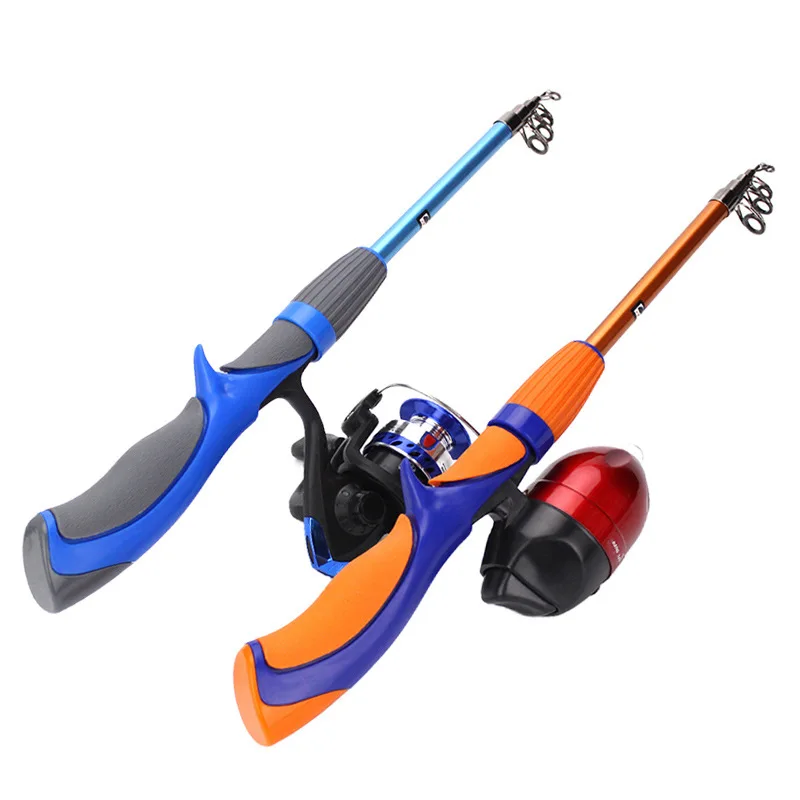 Factory cheap 1.2m 1.4m casting telescopic fishing rod and spincast spinning reel combo set gear for kids beginner