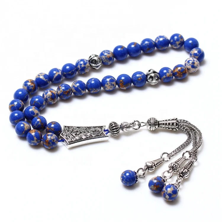8 мм Синий Бирюзовый камень Tasbih 33 исламский масбха мусульманские четки