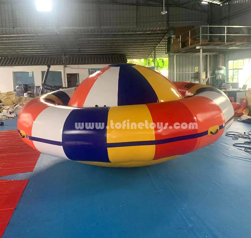 Inflatable Spinning UFO Towable Tube For Water Entertainment Inflatable Water Rotating Disco Boat