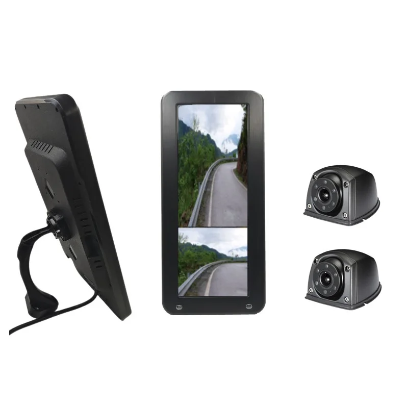 12.3 Inch HD Electronic Truck Mirror Rear Side View Rearview Blind Spot Mirror Display Monitor with Two 2 Camera for Bus Trailer