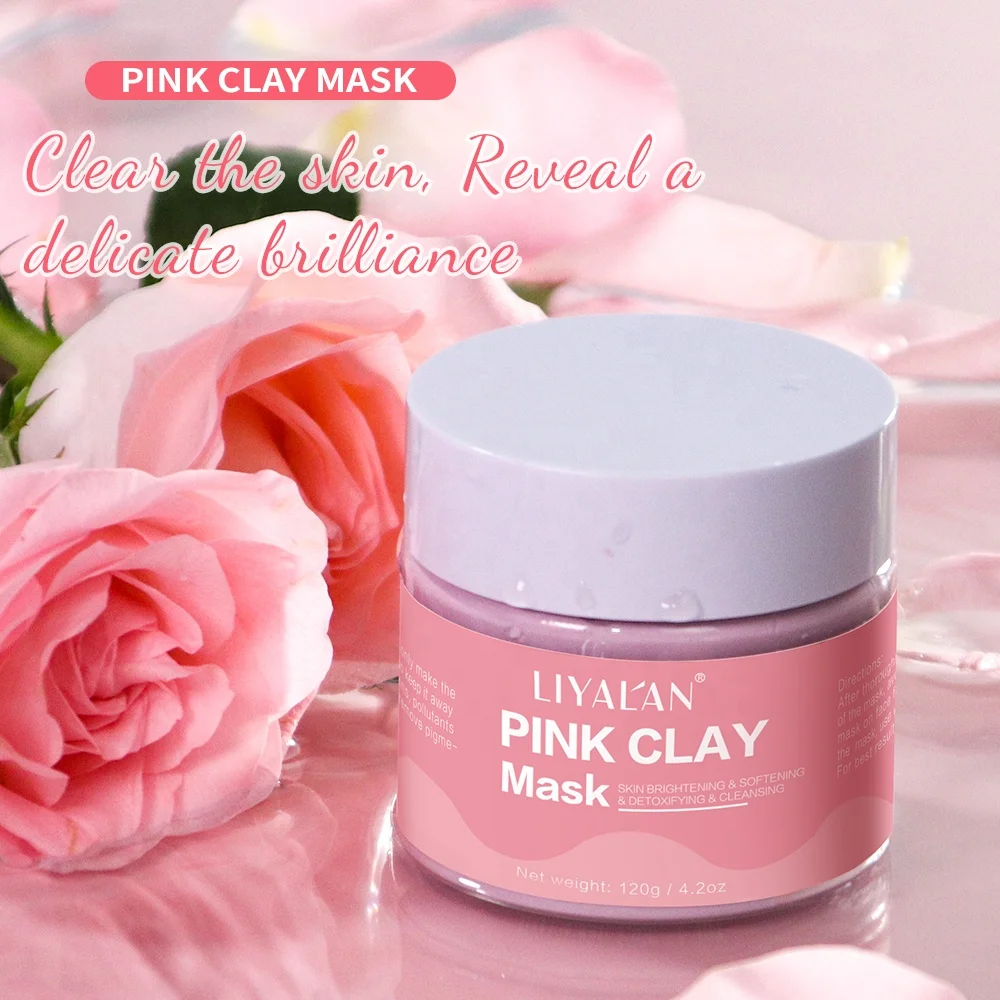 OEM Custom Reduce Blackheads Shrink Pores Organic Pink Clay Face Mud Mask