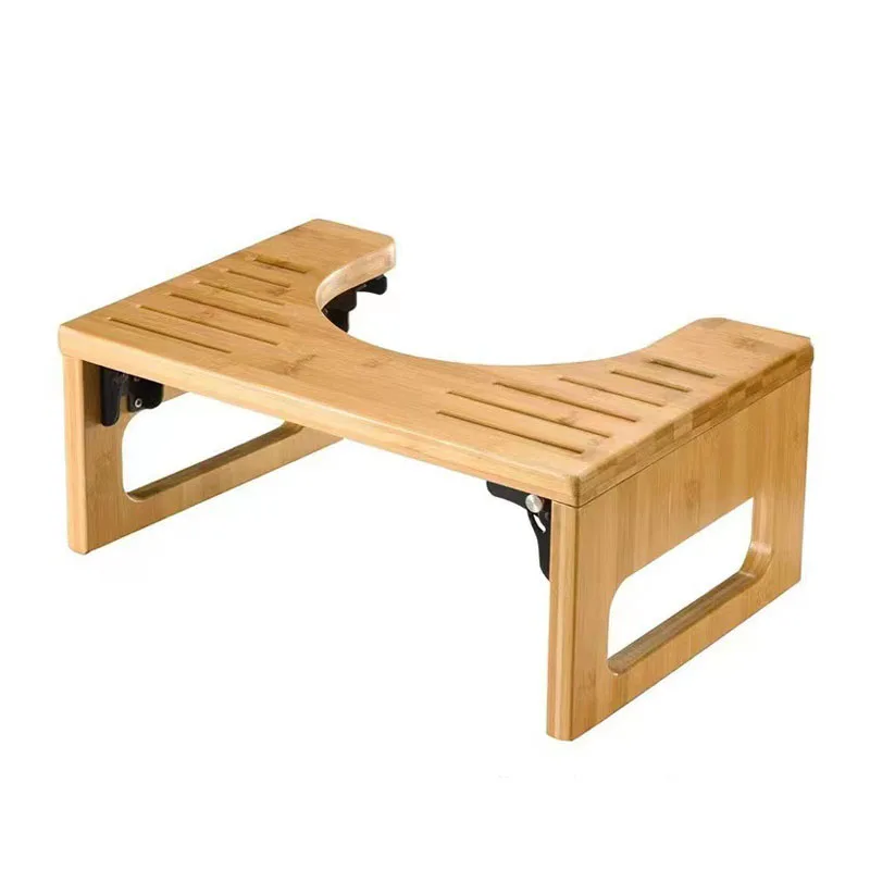 Amazon hot sale Bamboo Squatting Toilet Stool Collapsible Toilet Potty Stool for Bathroom