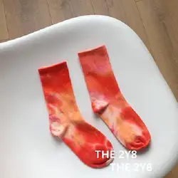 Hip Hop Skateboard Popular Vivid Color Tie Dye Sports Socks Skateboard Color Halo dyed Tube socks