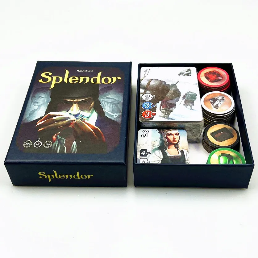 Wholesale Splendor  Strategy  Card Game Rigid High Luxury Card Family Party Custom Printing Most Popular Cards Board Game