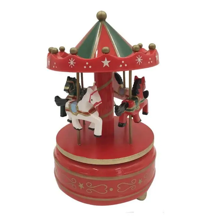 Woodking Craft Zakka Carousel Creative Gift Carousel Music Box