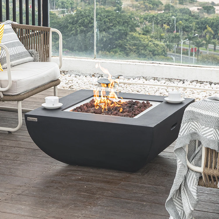 MODENO Modern Decorative Firetable Patio Fire Pit Gas Propane square