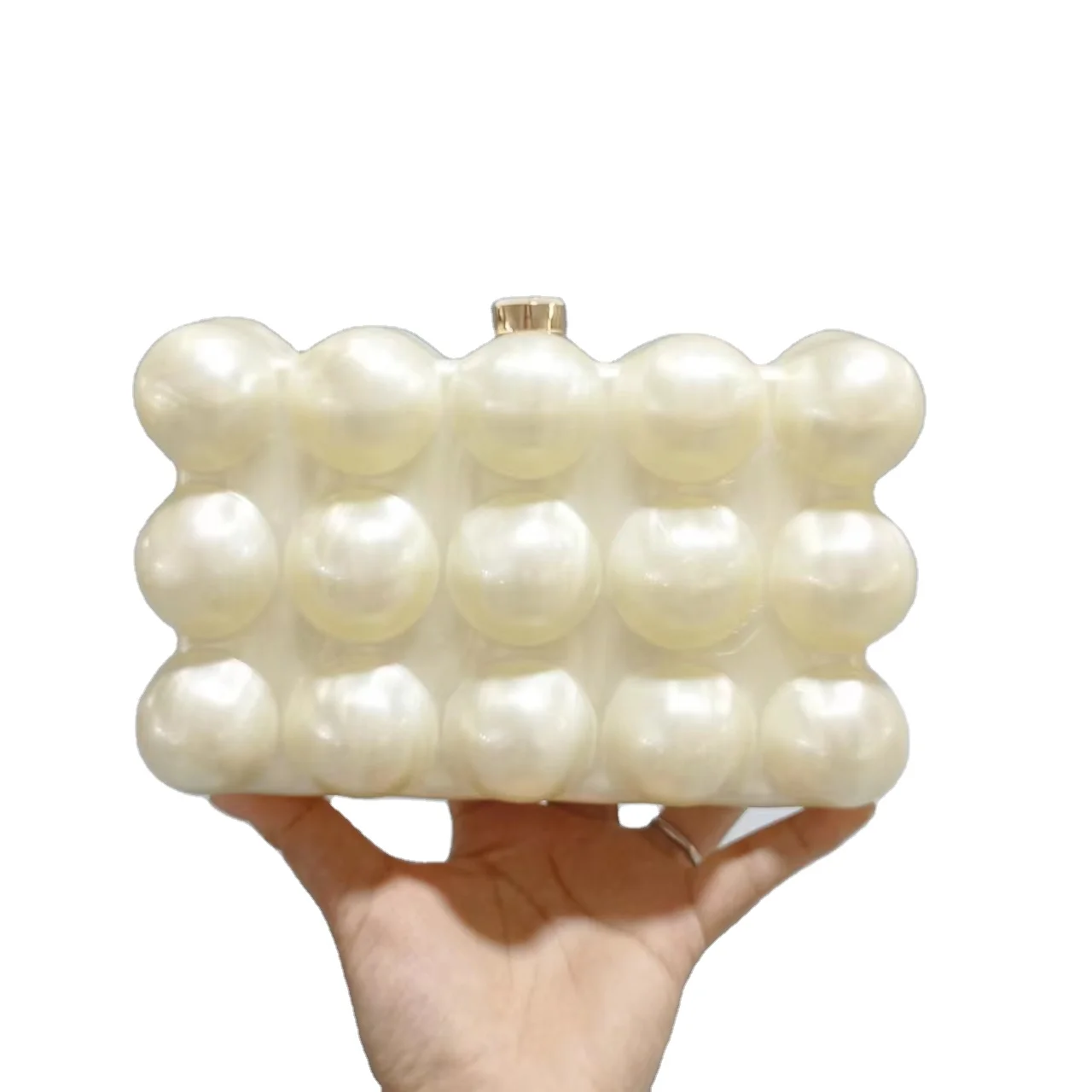 Factory Wholesale Wavy Eggshell Shape Acrylic Bag Stylish Crossbody Single Shoulder Acrylic Dinner Bag
