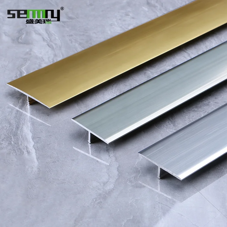 Customized Aluminum 6063 Waterproof Accessories T Shape Metal Tile Corner Profile t shape trim strip decoration strips