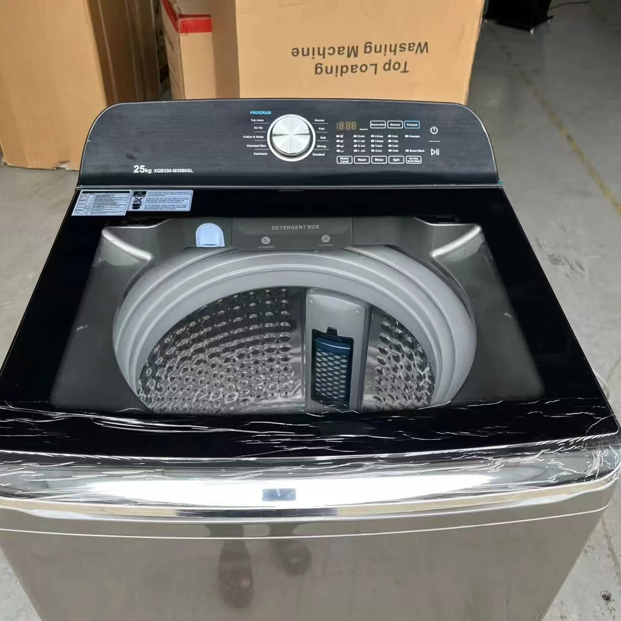 25KG Stainless Steel Automatic Home/Commercial Industrial Washing Machine Large Capacity English Control Electric Power Source
