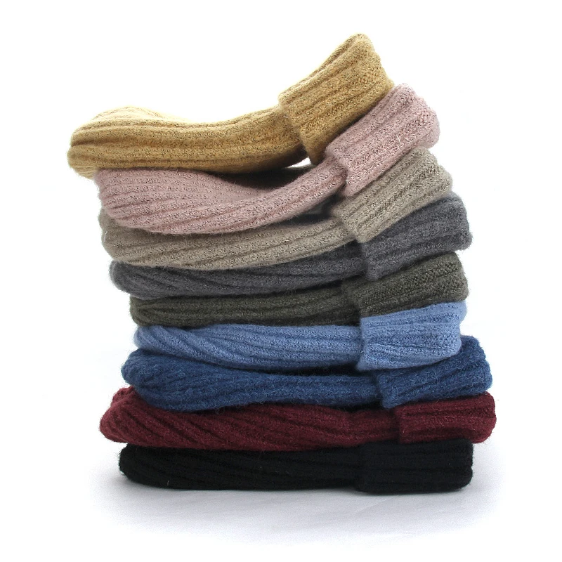 High Quality Merino Wool Cuffed Beanie Women Men Autumn Winter Keep Head Warm Winter Hat Soft Cashmere Knitted Beanies