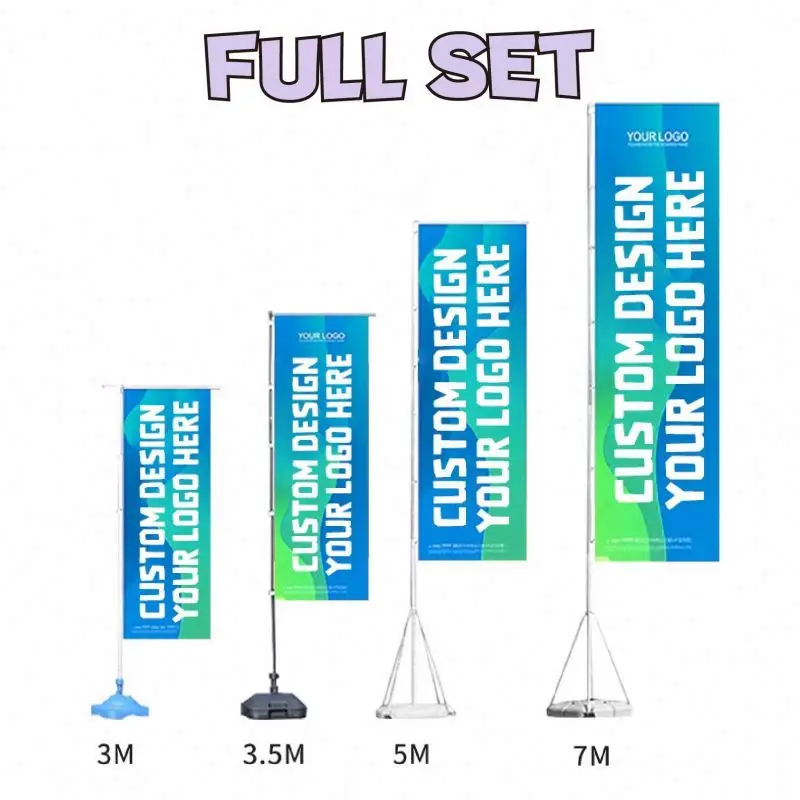 Outdoor Indoor 180X60Cm  Custom Design Logo Nobori Flag Stand