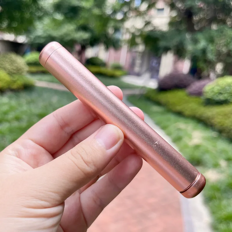 JTX650 Portable Aluminum Alloy Cigar Tube Exquisite Polished Cigar Case Single Pipe Smoking Set Cigar Cover Storage Tube