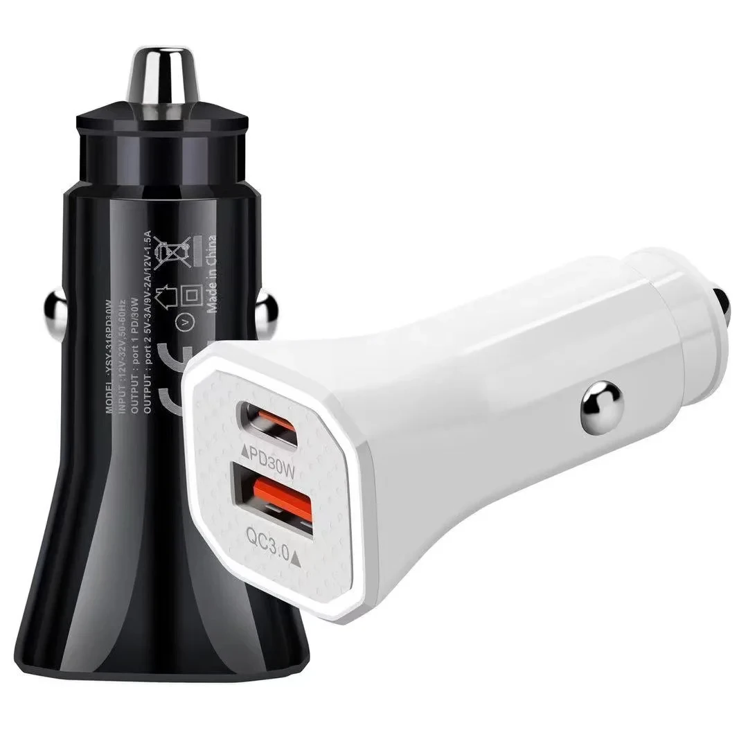 2024 Hot Selling High Quality Mini QC3.0+PD18W Mobile Phone Charger Cheap USB Car Charger for Iphone for Samsung Galaxy