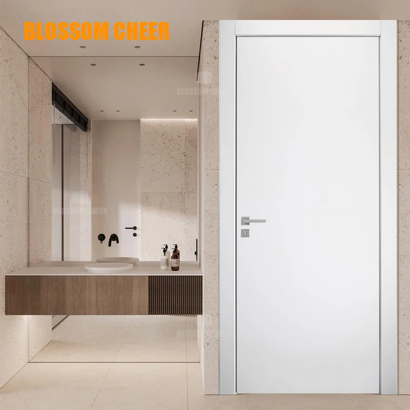 Hot Sale Design Water-Proof Anti-corrsion Mold White Color Interior Washroom Room Bathroom Toilet WPC Door For Houses Internal
