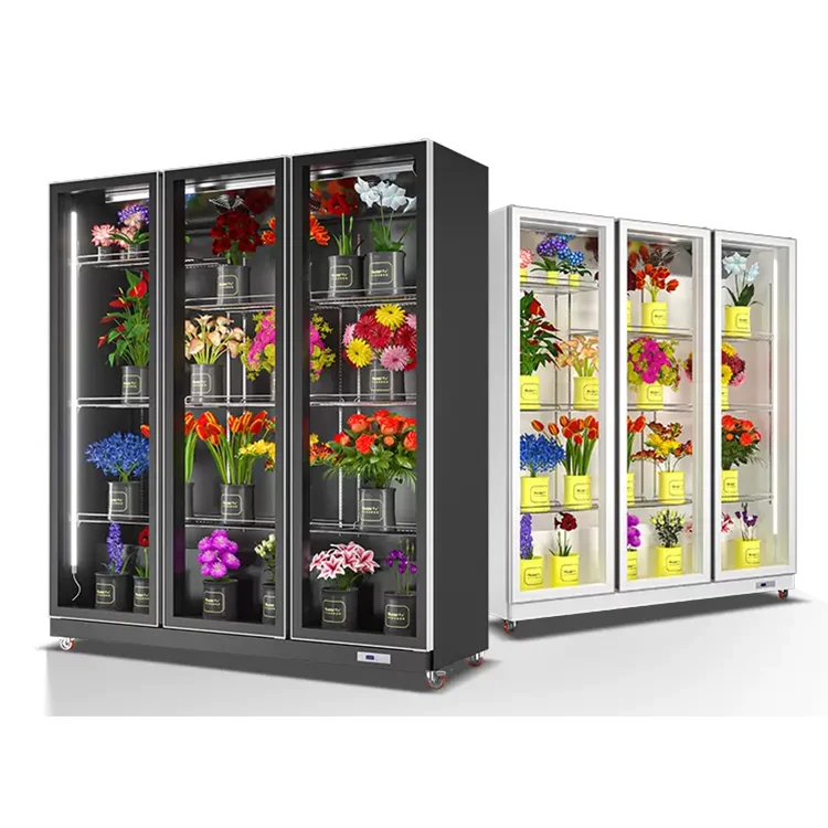 Flower Display Fridge Fresh Flower Display Cooler Glass Door Refrigerators for Flower Shop