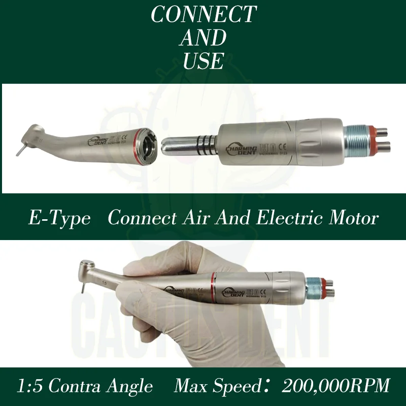 1:5 Dental Contra Angle Handpiece Inner Water Spray Red Ring Increase Speed Handpiece Dental LED Low Speed Handpiece
