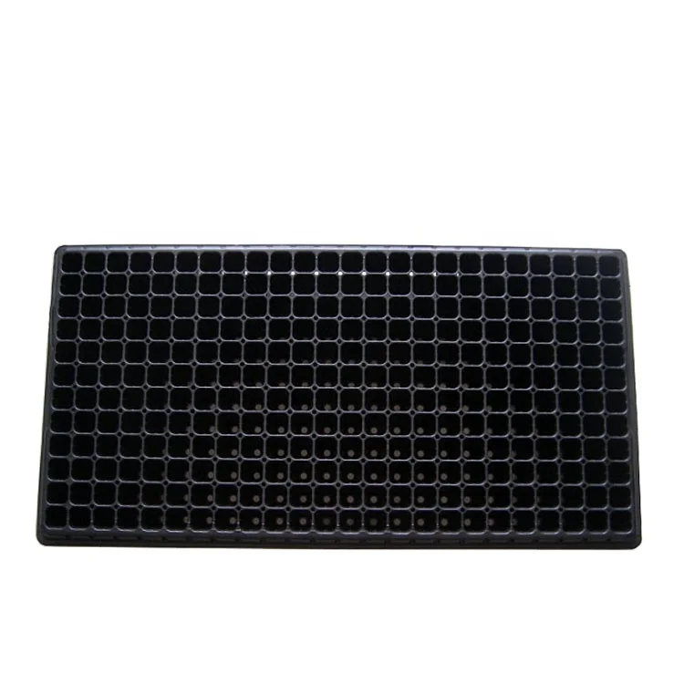 Customized seedling tray 288 Cells Polystyrene Black PS Plastic Nursery Seed Starter Tray  Mold With Dome